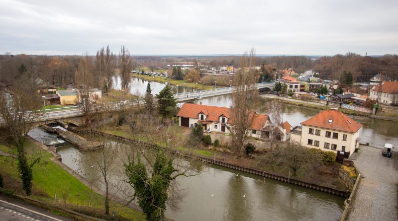 Řeka Labe s Brandýsem nad Labem