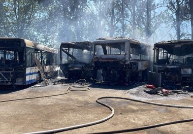 Požár autobusů v Tišicích